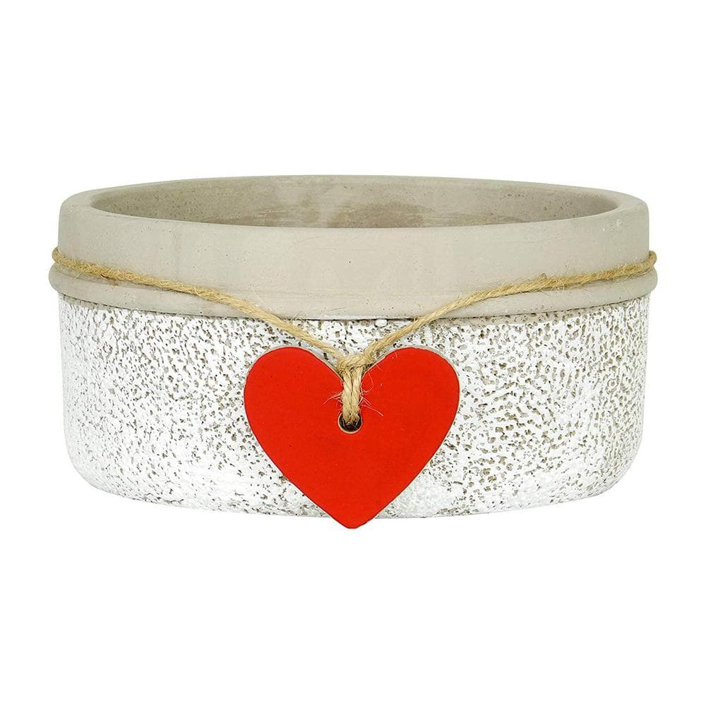 Small Whitewash Concrete Round Heart Bowl Planter with Drainage Holes (6.5 in. L x  in. 6.5 W x 3.1 in. H) price history on PriceWatchPro