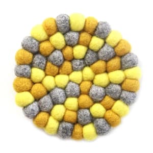 Felt Ball Trivets: Round Chakra, Yellows