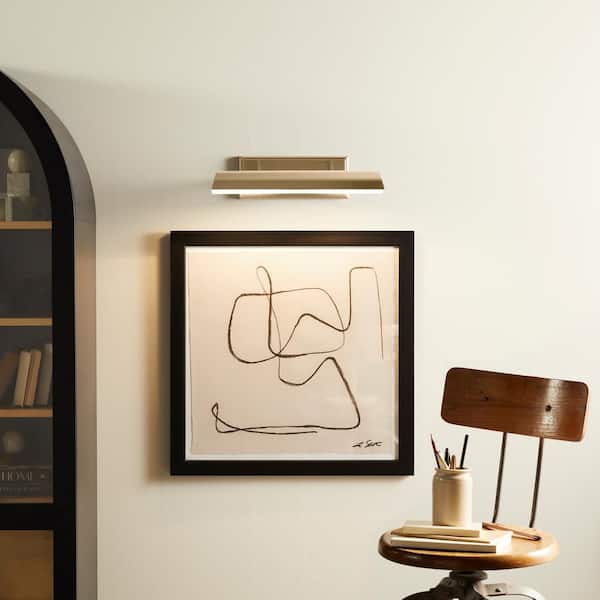 Carston 18.25 in. 2-Light Champagne Bronze LED Hallway Indoor Wall Sconce Picture Light with Adjustable Arm