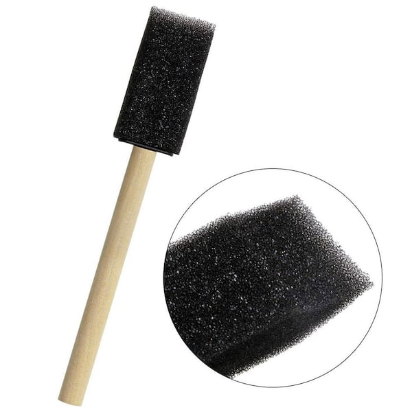 Foam Paint Brush, Mister Rui-polyester Foam Paint Brushes 1 inch, Foam Brushes Set Wood Handle, 1 inch 24 Pieces, for Painting and Cleaning