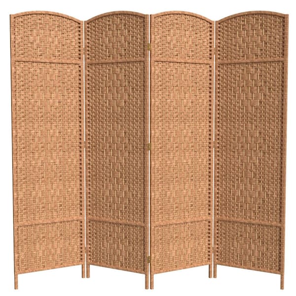 6 ft. Natural 4-Panel Room Divider