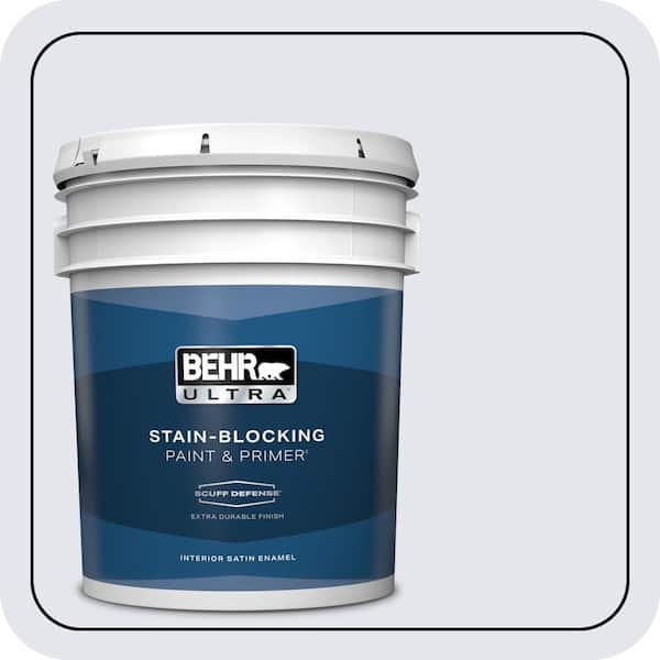 BEHR ULTRA 5 gal. #630E-1 Dreamy Cloud Extra Durable Satin Enamel Interior Paint & Primer
