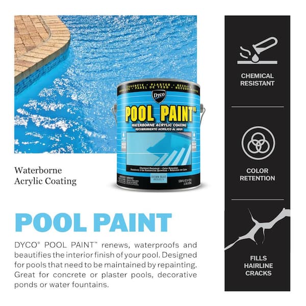 Dyco Paints Pool Paint 1 Gal. 3151 Ocean Blue Semi-Gloss Acrylic