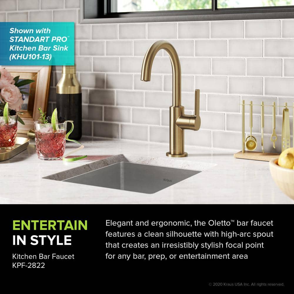 Brushed Brass Single Handle Kitchen Bar Faucet