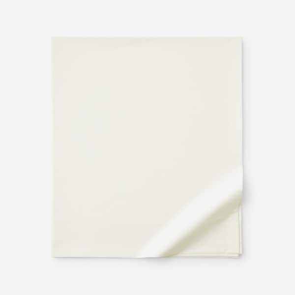 The Company Store Company Cotton Cream Cotton Percale Queen Flat Sheet