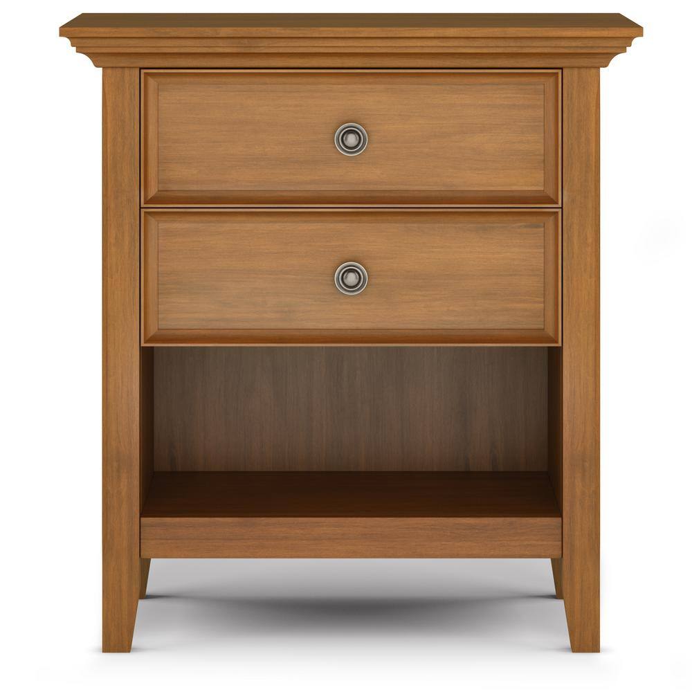 Amherst Light Golden Brown Solid Wood 2-Drawer Nightstand