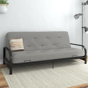 Cozey 8 in. Spring Coil Futon Mattress, Microfiber, Full, Taupe Gray
