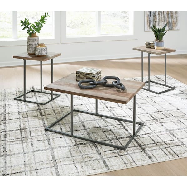 Albreane 3 Pack Tables - Grayish Brown/Black Albreane 3 Pack Tables - Grayish Brown/Black