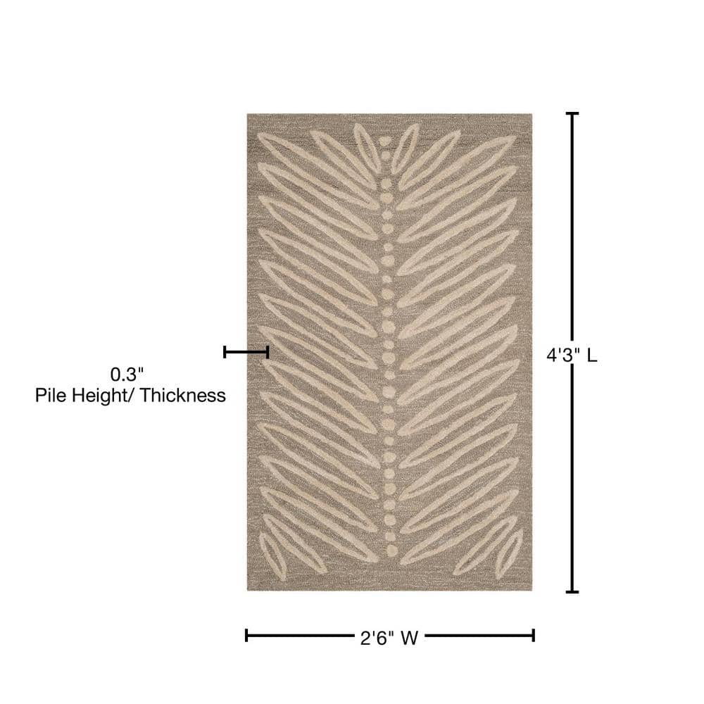 Gray Handmade Tufted Wool and Viscose Rug, 30" x 5"