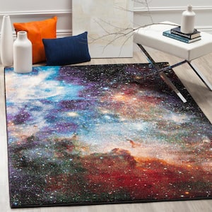 Galaxy Purple/Multi Doormat 3 ft. x 5 ft. Abstract Area Rug
