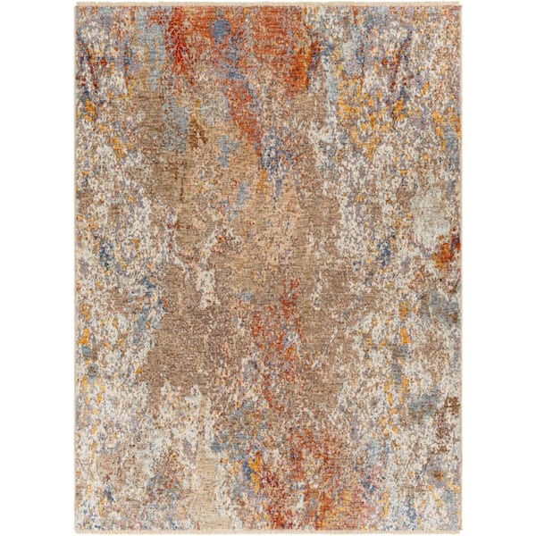 Livabliss Carina Brown/Orange 5 ft. x 8 ft. Indoor Area Rug