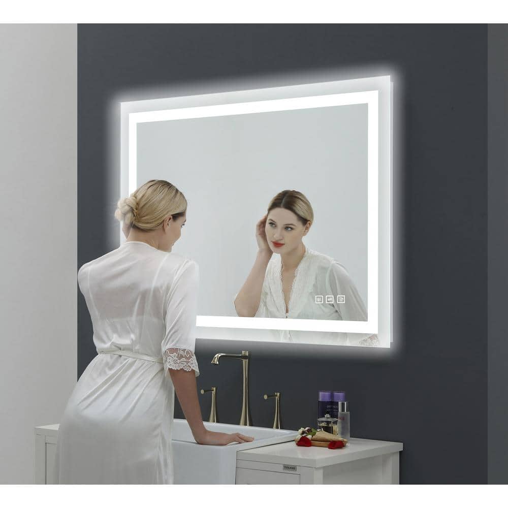 48" Frameless Rectangular LED Bathroom Vanity Mirror