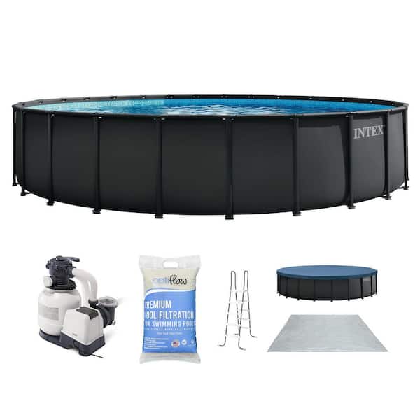 Ultra XTR Frame 26 ft. Round 52 in. Above Ground Pool and OptiFlow Premium Filter Sand