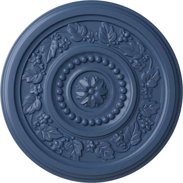 Ekena Millwork 16-1/8" x 5/8" Marseille Urethane Ceiling Medallion (Fits Canopies upto 4-1/4"), Hand-Painted Americana