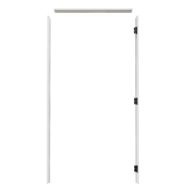 36 in. x 80 in. Primed Wood Knock Down Door Frame 3-Piece +Weather Seal Left-Handed Reversible for Interior Prehung Door