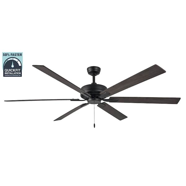 Dalton 72 in. Indoor/Covered Outdoor DC Motor Matte Black Ceiling Fan
