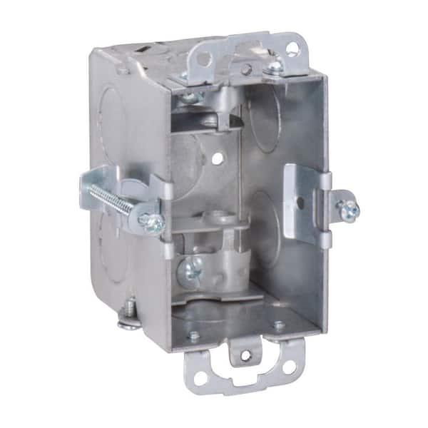 3 in. H x 2 in. W x 2-1/2 in. D Steel Metallic 1 Gang Switch Box Seven 1/2 in. Ko MC/BX Clamp, Old Work Clip (50-Pack)