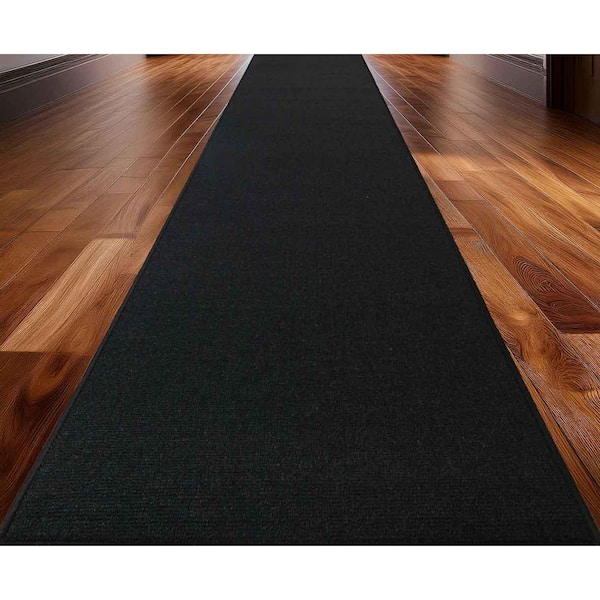 Rubber Solid Black 36 in. W x 144 in. L Stair Runner 36 sq. ft.