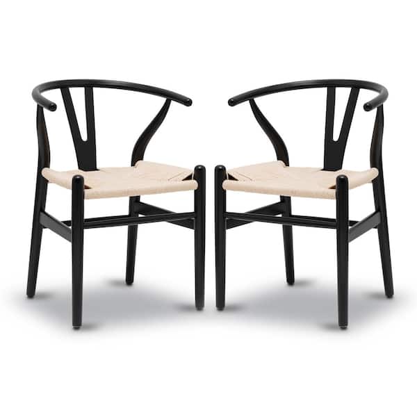 Poly and Bark Weave Black Chair (Set of 2)
