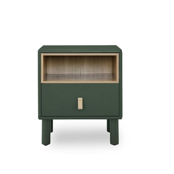 COWLOWN 18.9 in. W x 15.75 in. D x 21.65 in. H Green Linen Cabinet with Drawer