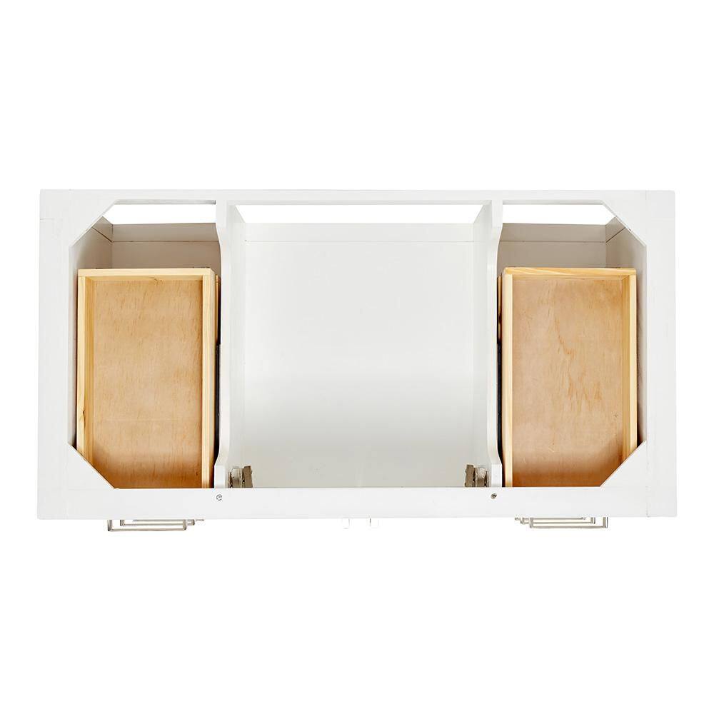 White Freestanding Vanity with Carrara Marble Countertop