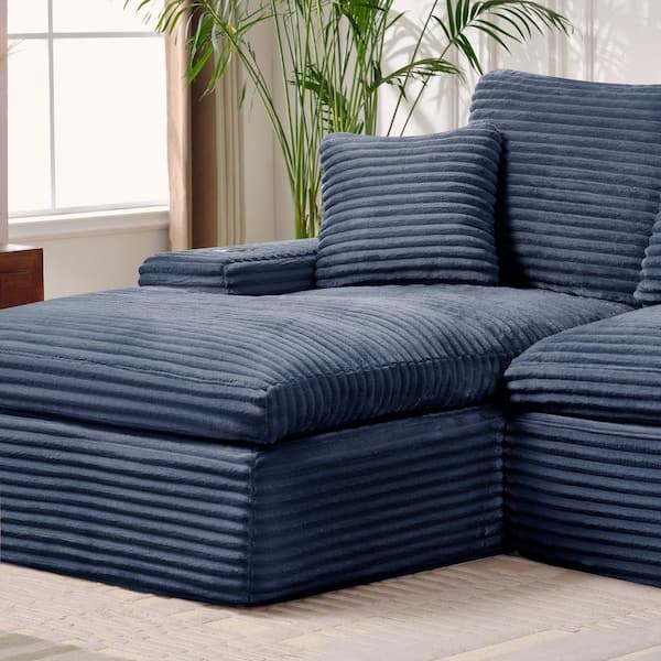 Seafuloy 4-Seats Modular Sectional 98 in. W Armless Fabric L