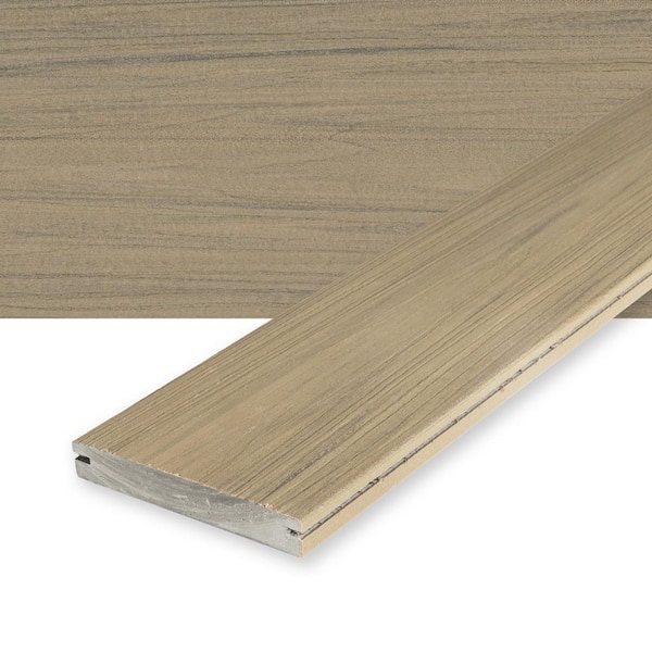 Deckorators Summit 1 in. x 6 in. x 16 ft. Cliffside Brown Grooved Edge Composite Deck Board