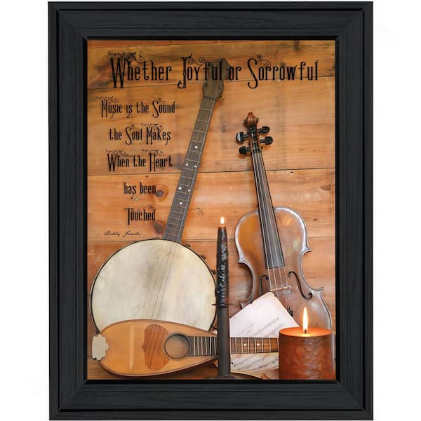 Framed 20 in. x 14 in. "Music", Printed Wall Art, Ready To Hang Framed Poster, Black Frame for, Bedroom, Study, Office