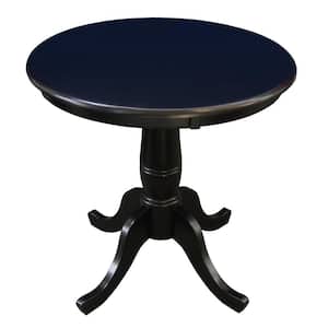 Dining Essentials Black Solid Wood Dining Table