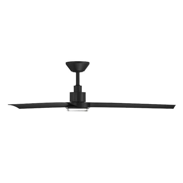 Bolo 62 in. Smart Indoor/Outdoor Matte Black Standard Ceiling Fan Selectable CCT Integrated LED and Remote