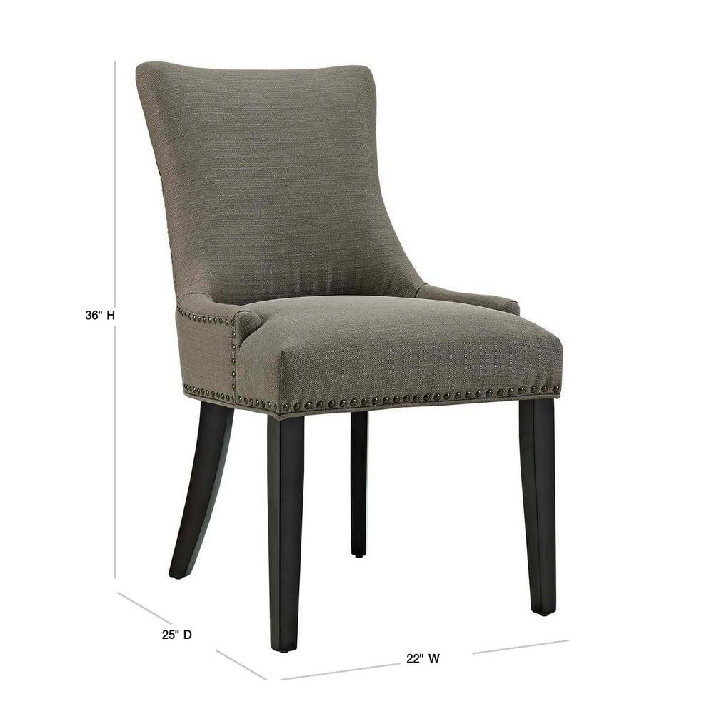 Granite Upholstered Parsons Side Chair with Wood Accents