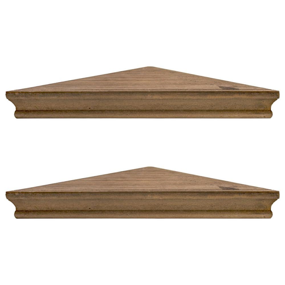 Set of 2 Floating Corner Shelves - Shelf Bracket & Organizer for Living Room, Bedroom, Bathroom