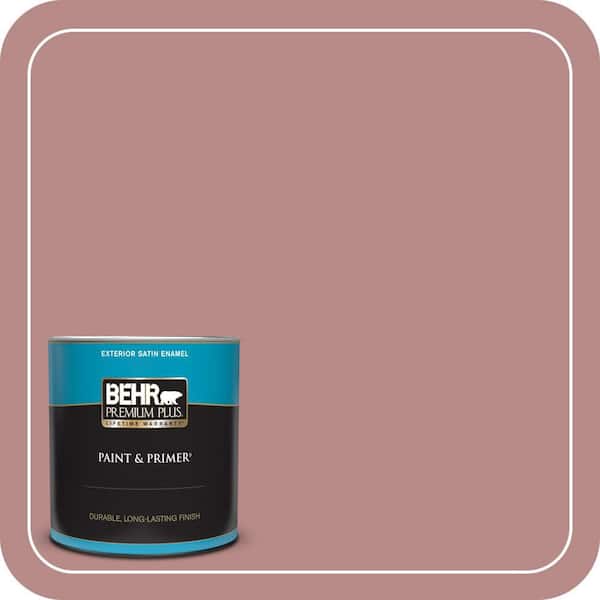 BEHR PREMIUM PLUS 1 qt. #150F-4 Victorian Mauve Satin Enamel Exterior Paint & Primer