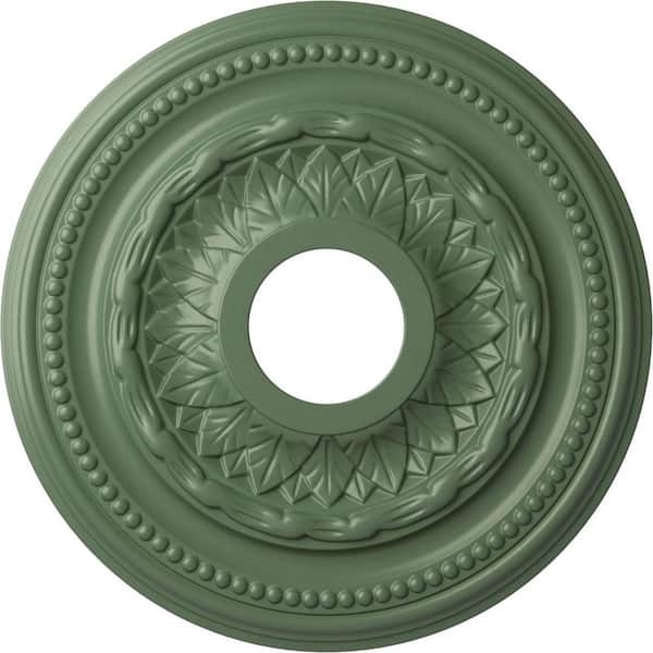 Ekena Millwork 1" x 15-3/4" x 15-3/4" Polyurethane Galway Ceiling, Hand-Painted Athenian Green