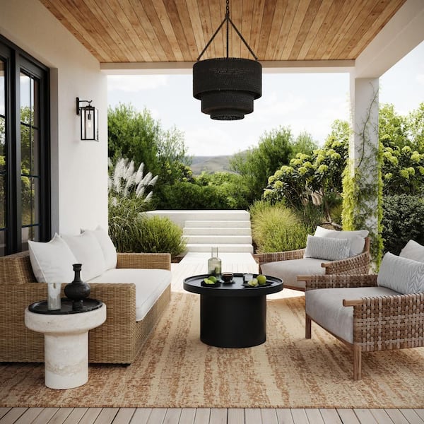 Nellea Modern Light Brown 4 ft. x 6 ft. Outdoor Area Rug