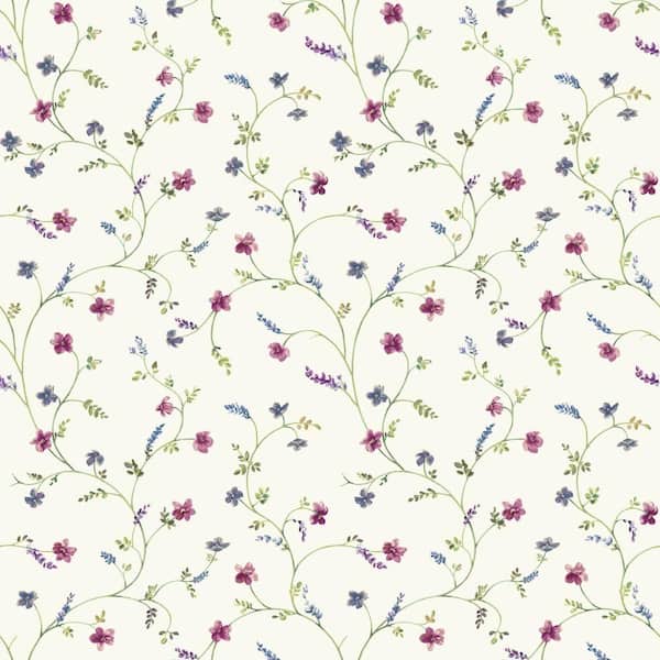 York Wallcoverings Country Keepsakes Country Floral Trail Wallpaper