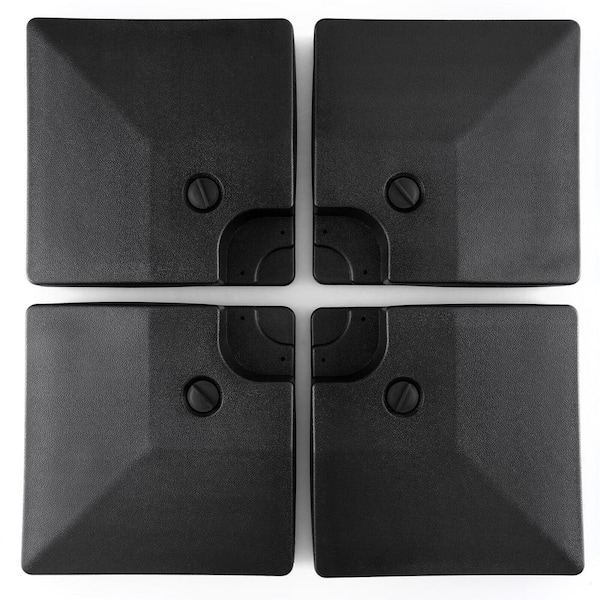 ANGELES HOME 4-Piece 22 lb. Plastic Cantilever Offset Patio Umbrella Base in Black