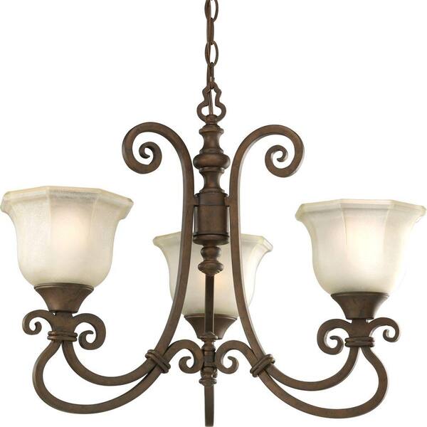 Progress Lighting Guildhall Collection Roasted Java 3-Light Chandelier-DISCONTINUED
