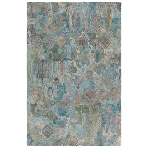 Anatolia Teal/Green 5 ft. x 8 ft. Abstract Area Rug