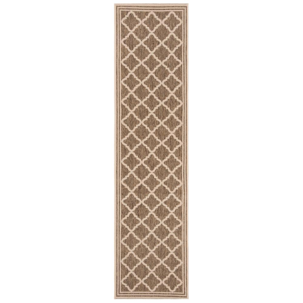 Coastal Charm Easy-Care Beige Synthetic 2' x 8' Runner Rug