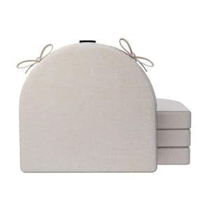 17 in. x 16 in. Indoor Strappy U-shape Non-slip Chair Seat Cushion for Multi-scenario Setups in Ivory (4-Pack)