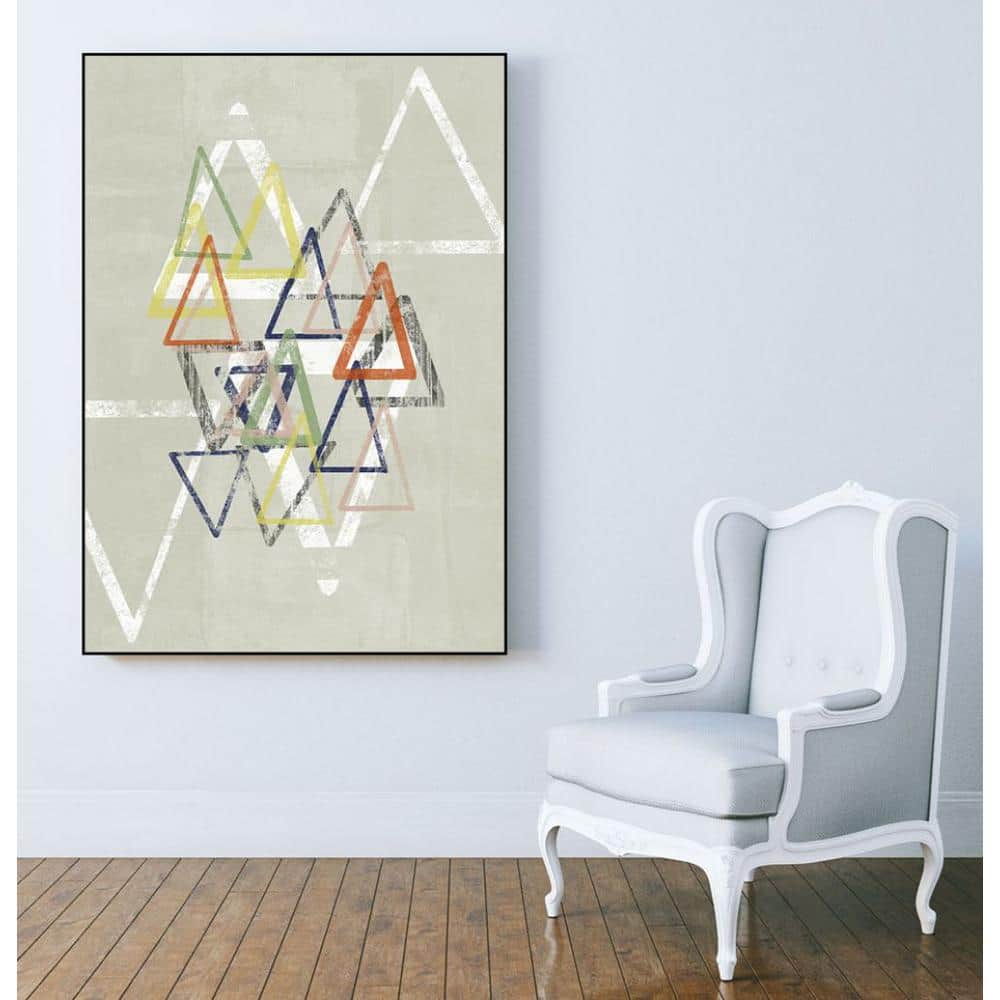 30 in. x 40 in. Stamped Triangles II by Jennifer Goldberger Framed Wal