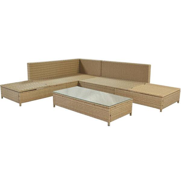 Outdoor cane best sale sofa set