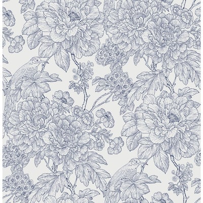 A-Street Prints Larkin Lavender Floral Lavender Wallpaper Sample 