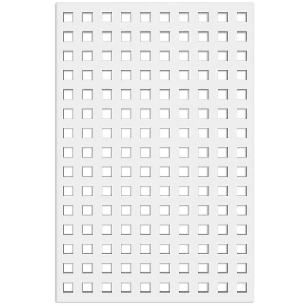 Square 4 ft. x 32 in. White Vinyl Decorative Screen Panel