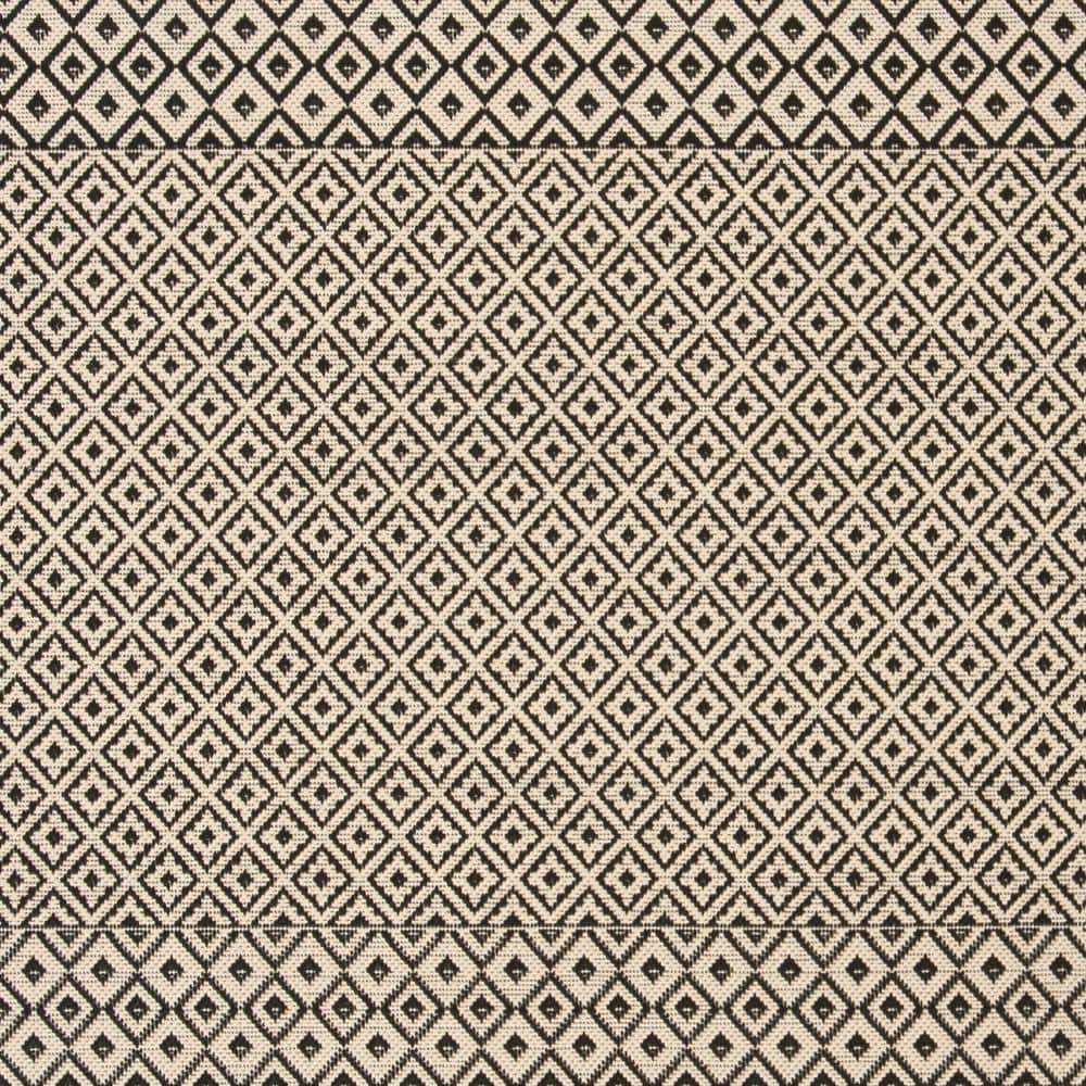 Modern Courtyard Black Square Synthetic Area Rug - 6'7" Easy Care