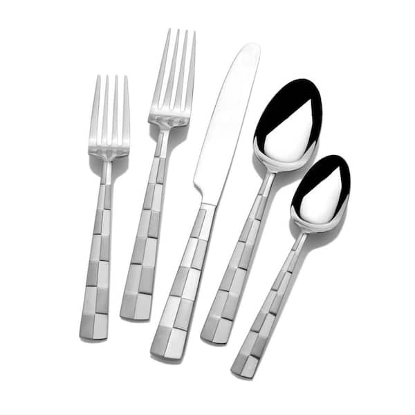 International Silver Checkered Frost 20-Piece 18/0 Stainless Steel Flatware Set (Service for 4)