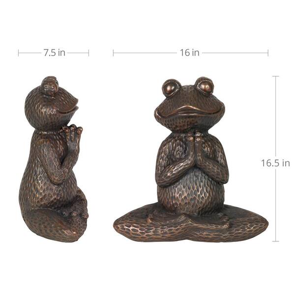 Exhart Meditating Yoga Frog Garden Statue 18796-RS