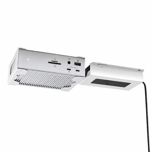 Under Desk Mount for CalDigit TS4 Thunderbolt 4 Dock & TS3 Plus with Power Cable Holder, No-Drill Iron Rack, White