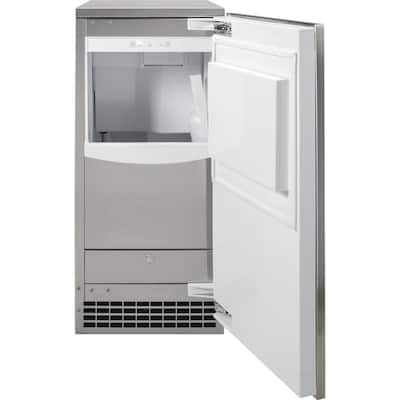 15 in. Built-In 56 lbs. Freestanding Ice Maker in Stainless Steel